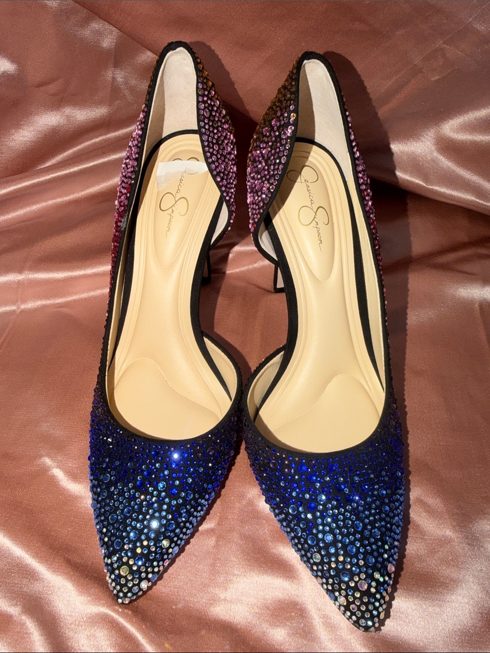 Jessica Simpson Ombre Crystal D'Orsay Pump in Pink and Blue - Picture 6 of 9